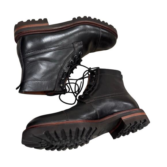 Johnston & Murphy Men's Dudley Lug Cap Toe Boots Lace Up Black Size 9M NWOB - Picture 4 of 12